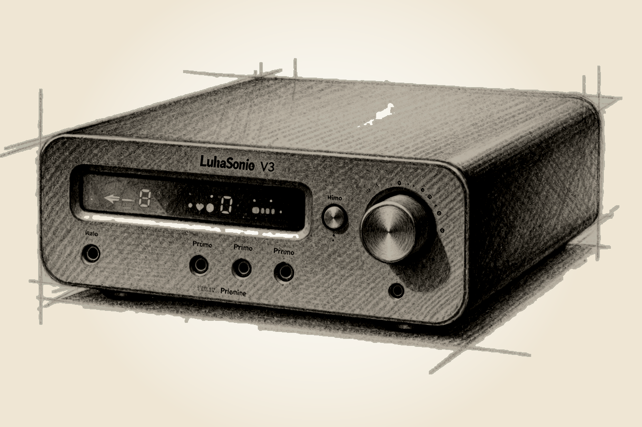 Volumio Primo V3 streamer DAC front angle with display and connectors